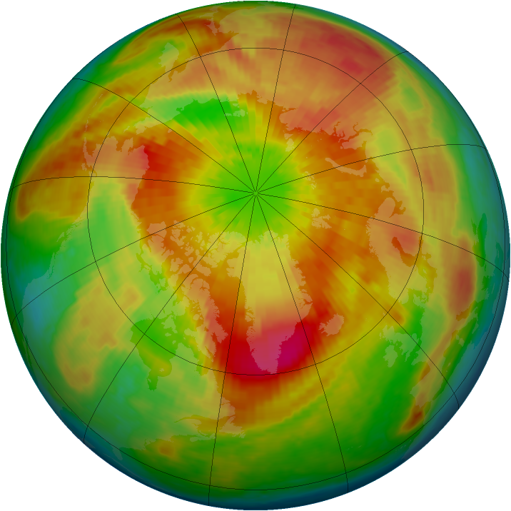 Arctic ozone map for 28 March 2004